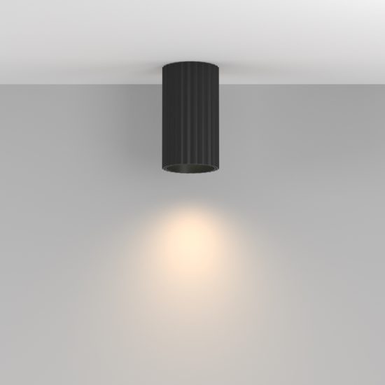 Maytoni calipso faretto per cucina moderno cilindrico nero da soffitto gu10
