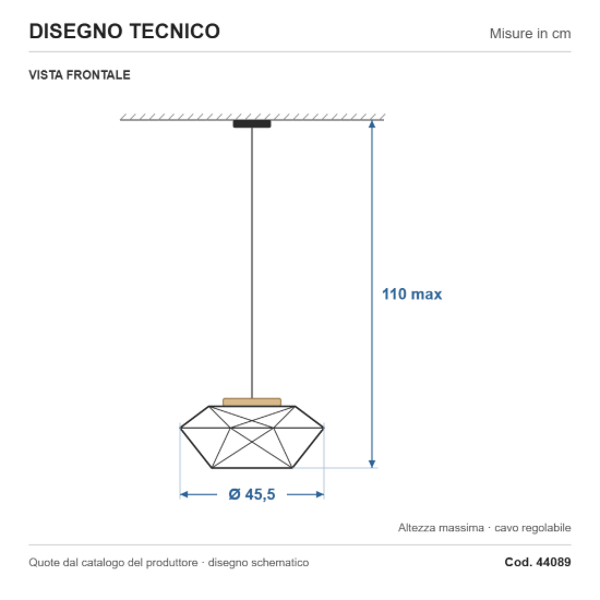 Eglo padstow lampadario a sospensione industriale nero naturale per soggiorno 46cm