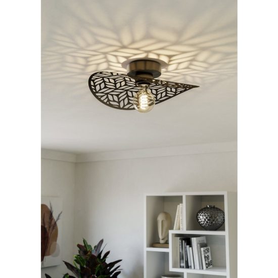 Eglo swaby plafoniera per soggiorno moderna bronzo 40cm