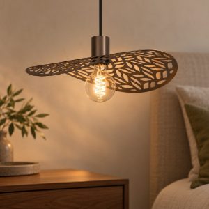 Eglo swaby lampadario moderno a sospensione rotondo bronzo per ingresso 40cm