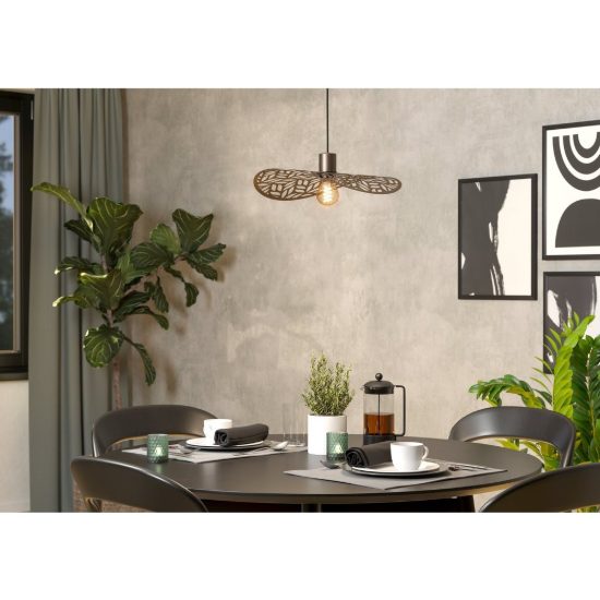 Eglo swaby lampadario moderno a sospensione rotondo bronzo per ingresso 40cm
