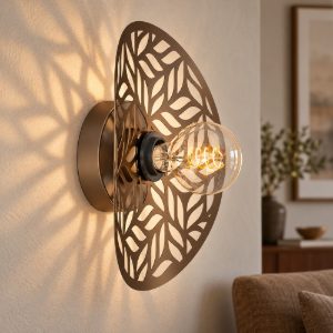 Eglo swaby applique moderna da parete rotonda bronzo per soggiorno 30cm