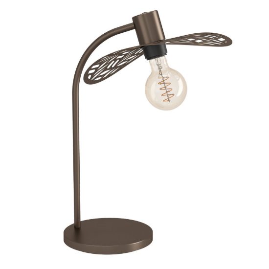 Eglo swaby lampada moderna da tavolo rotonda bronzo per soggiorno