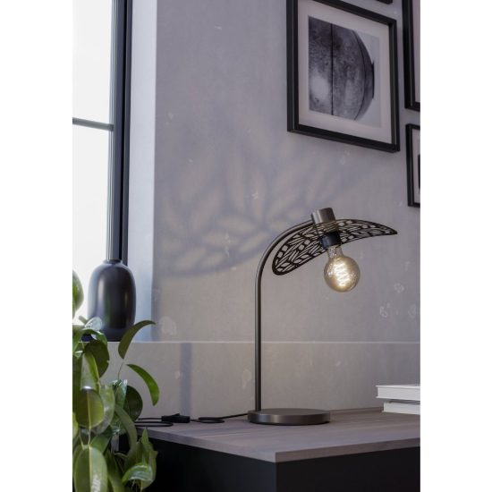 Eglo swaby lampada moderna da tavolo rotonda bronzo per soggiorno