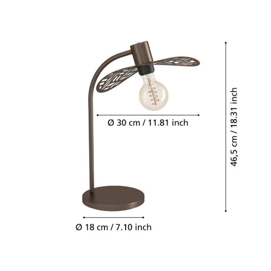 Eglo swaby lampada moderna da tavolo rotonda bronzo per soggiorno