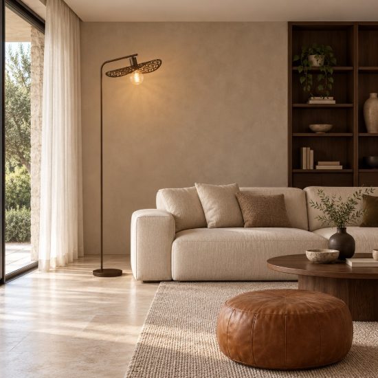 Eglo swaby piantana moderna rotonda bronzo per soggiorno