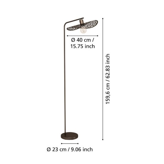 Eglo swaby piantana moderna rotonda bronzo per soggiorno