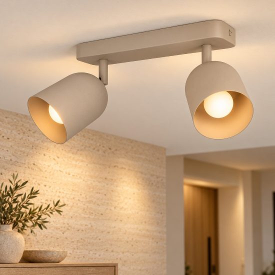 Eglo tilston plafoniera con faretti 28cm per cucina sabbia