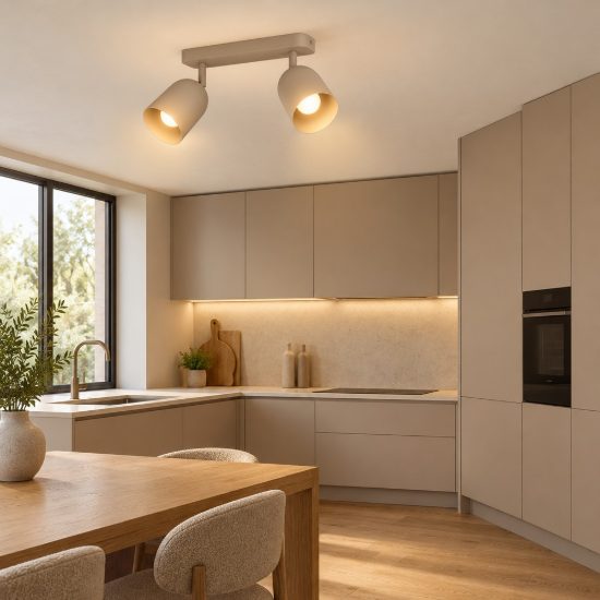 Eglo tilston plafoniera con faretti 28cm per cucina sabbia