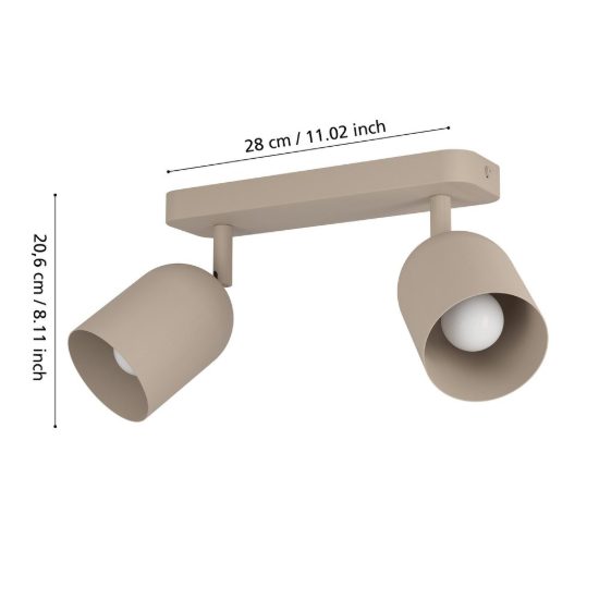 Eglo tilston plafoniera con faretti 28cm per cucina sabbia