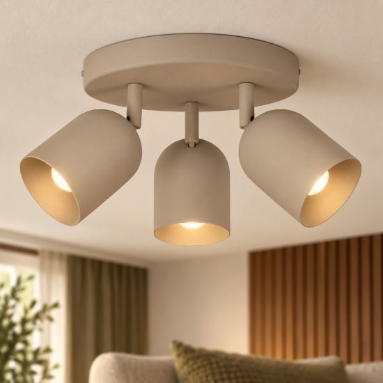 Eglo tilston plafoniera 25cm per soggiorno sabbia