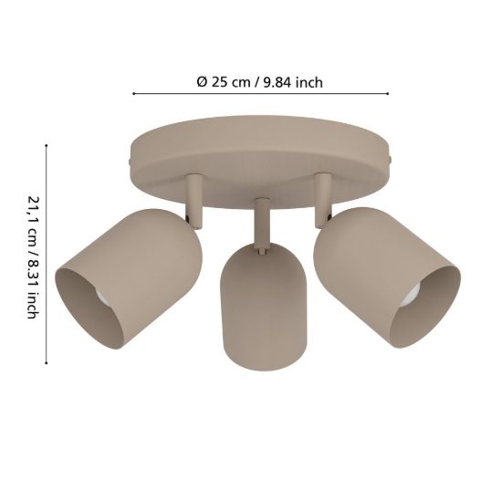 Eglo tilston plafoniera 25cm per soggiorno sabbia