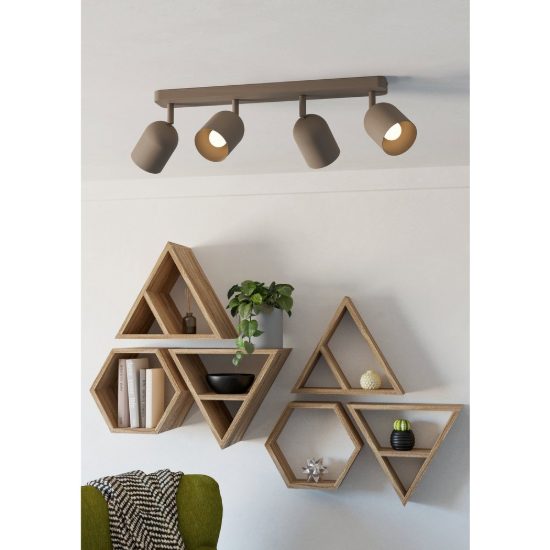 Eglo tilston plafoniera 58cm per soggiorno sabbia