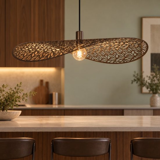 Eglo swaby lampadario per cucina moderno a sospensione rotondo bronzo 80cm