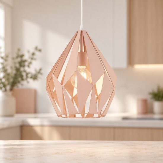 Eglo carlton p lampadario a sospensione 31cm goccia albicocca pastello per ingresso