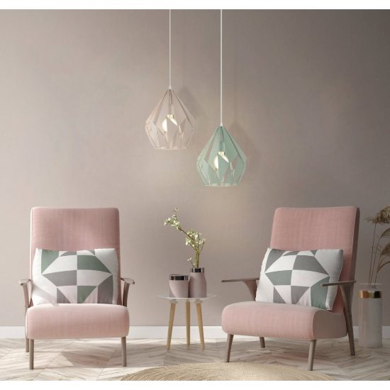 Eglo carlton p lampadario a sospensione 31cm goccia albicocca pastello per ingresso