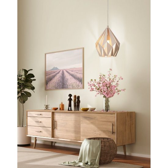 Eglo carlton p lampadario a sospensione 31cm goccia albicocca pastello per ingresso