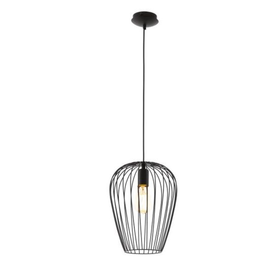 Eglo newtown lampada a sospensione vintage per sala da pranzo nera a gabbia 27,5cm