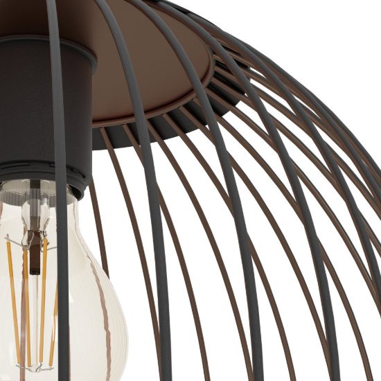 Eglo almanzora lampadario sfera industriale a sospensione nero rame per ingresso 32cm