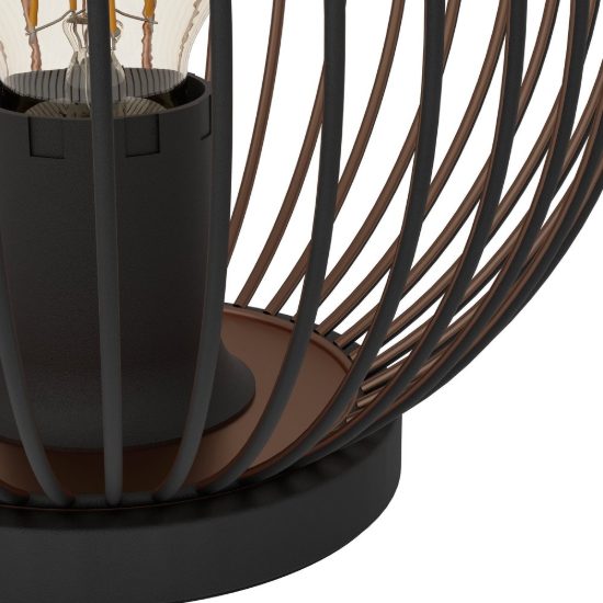 Eglo almanzora abat-jour per camera da letto sfera industriale nero rame