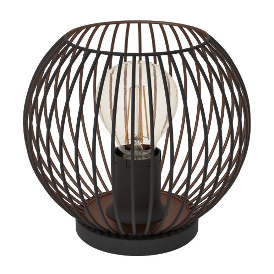 Eglo almanzora abat-jour per camera da letto sfera industriale nero rame