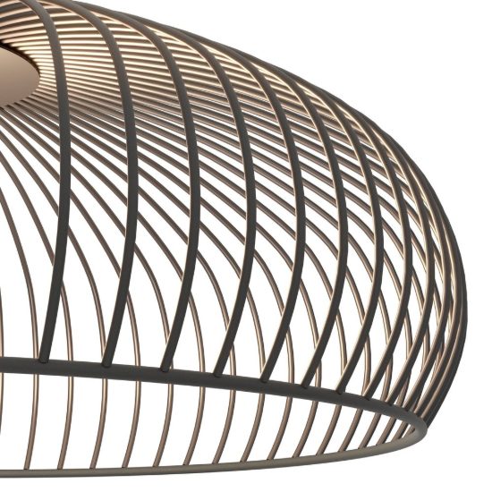 Eglo almanzora plafoniera 43cm per soggiorno industriale nero e rame