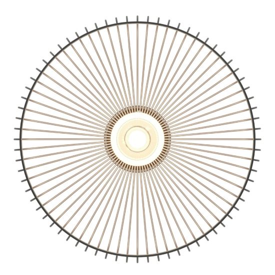 Eglo almanzora plafoniera 43cm per soggiorno industriale nero e rame
