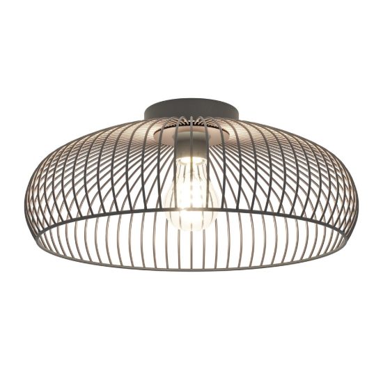Eglo almanzora plafoniera 43cm per soggiorno industriale nero e rame