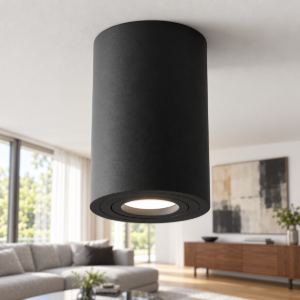 Maytoni atom faretto da soffitto cilindrico nero gu10 orientabile