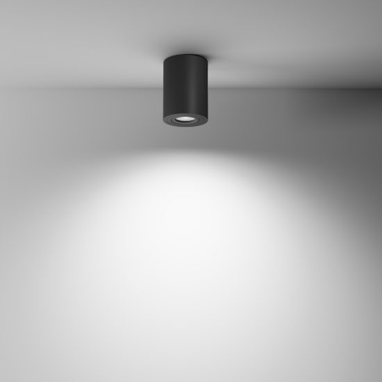 Maytoni atom faretto da soffitto cilindrico nero gu10 orientabile