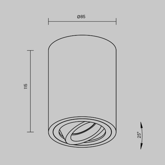 Maytoni atom faretto da soffitto cilindrico nero gu10 orientabile