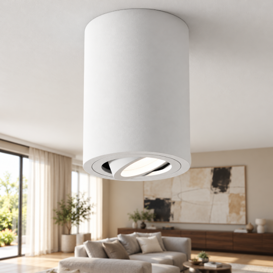 Faretto da soffitto gu10 moderno cilindrico bianco maytoni atom