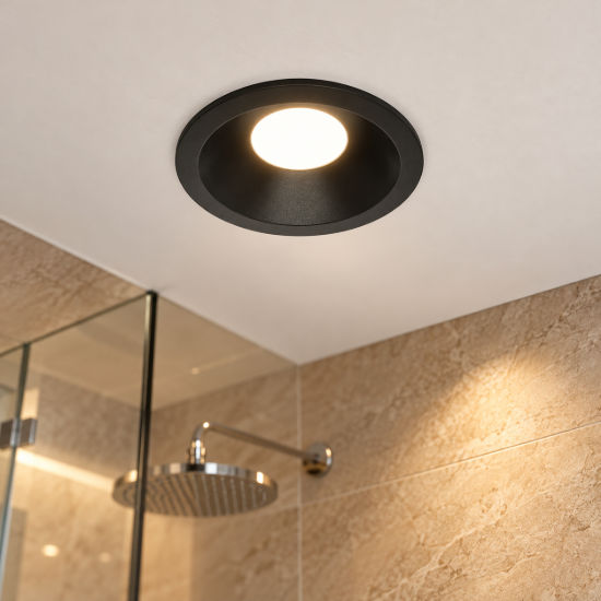 Maytoni zoom faretto da incasso per bagno ip65 tondo gu10 nero