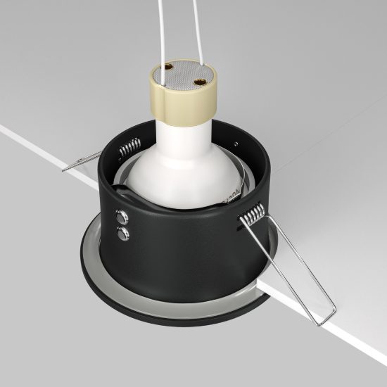 Maytoni zoom faretto da incasso per bagno ip65 tondo gu10 nero