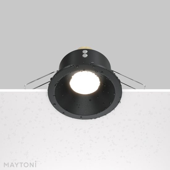 Maytoni zoom faretto da incasso per bagno ip65 tondo gu10 nero