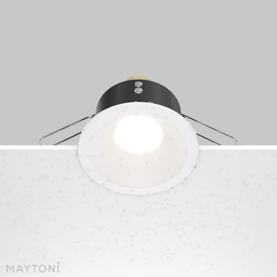 Zoom maytoni faretto da incasso per doccia ip65 gu10 tondo bianco
