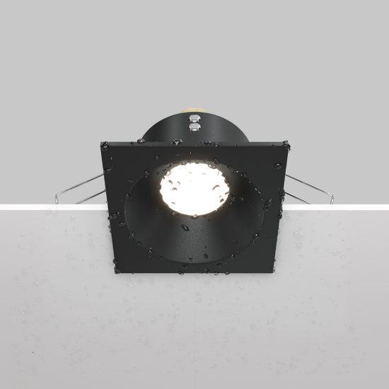 Faretto da incasso nero per bagno doccia ip65 gu10 maytoni zoom
