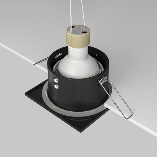 Faretto da incasso nero per bagno doccia ip65 gu10 maytoni zoom