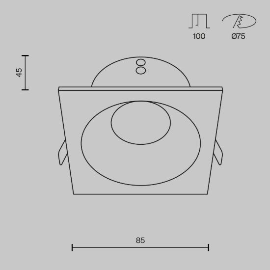 Faretto da incasso nero per bagno doccia ip65 gu10 maytoni zoom