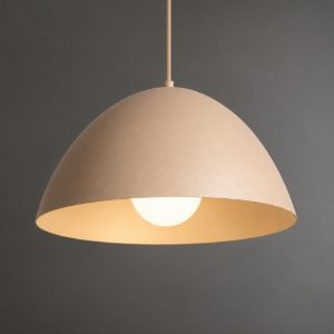 Lampadario cupola sabbia in metallo 34 cm per tavolo da pranzo e cucina moderna