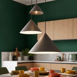 Lampadario a sospensione con 3 pendenti a grappolo per sala da pranzo moderno grigio nero