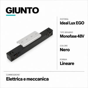 Connettore metallico nero per binario ego