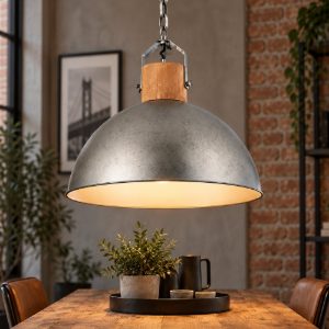 Lampadario da cucina cupola nickel industrial