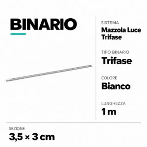 Binario elettrificato trifase bianco 1 metro