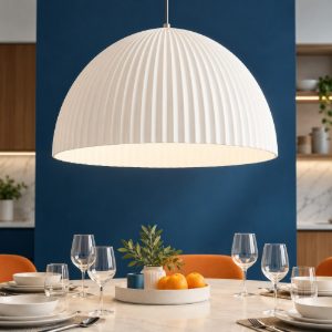 Lampadario cupola plastica biologica bianca per cucina fabas luce carola