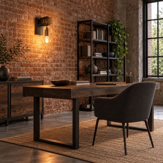 Eglo townshend 4 applique rettangolare nero e marrone per sala da pranzo 8cm