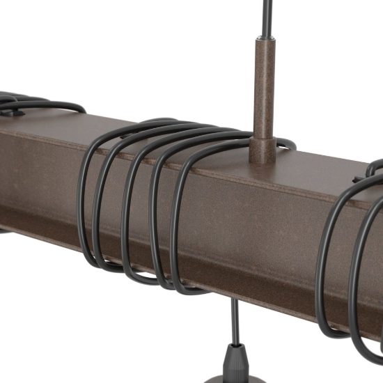 Eglo townshend 4 lampadario lineare marrone invecchiato per sala da pranzo 4 luci 70cm