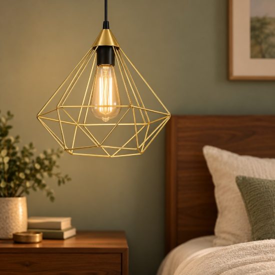 Eglo tarbes lampadario a sospensione 33cm moderno per ingresso ottone spazzolato