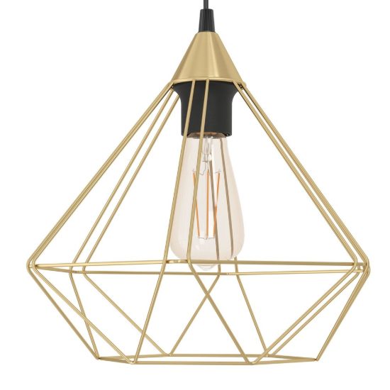 Eglo tarbes lampadario a sospensione 33cm moderno per ingresso ottone spazzolato