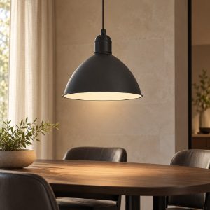 Eglo priddy lampadario cupola nero e bianco per ingresso a sospensione 31cm